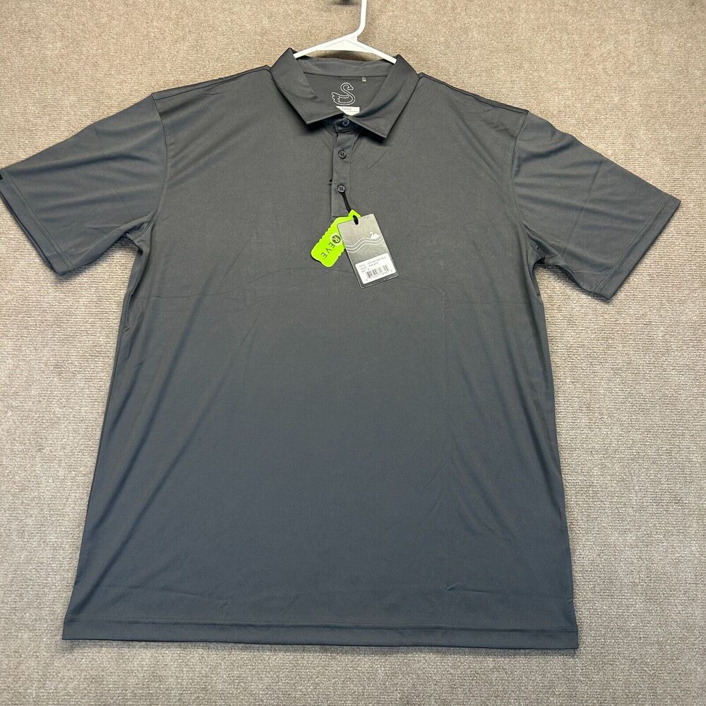 Swannies Repreve Polo Shirt Men's XL Short Sleeve Iron Gate Gray Recycled NEW